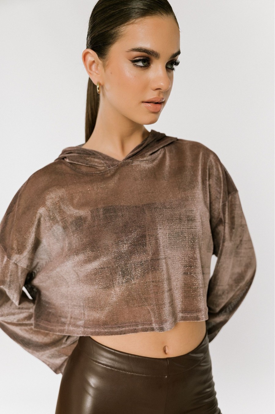 NUDE GLITTER CROP TOP - IRIS