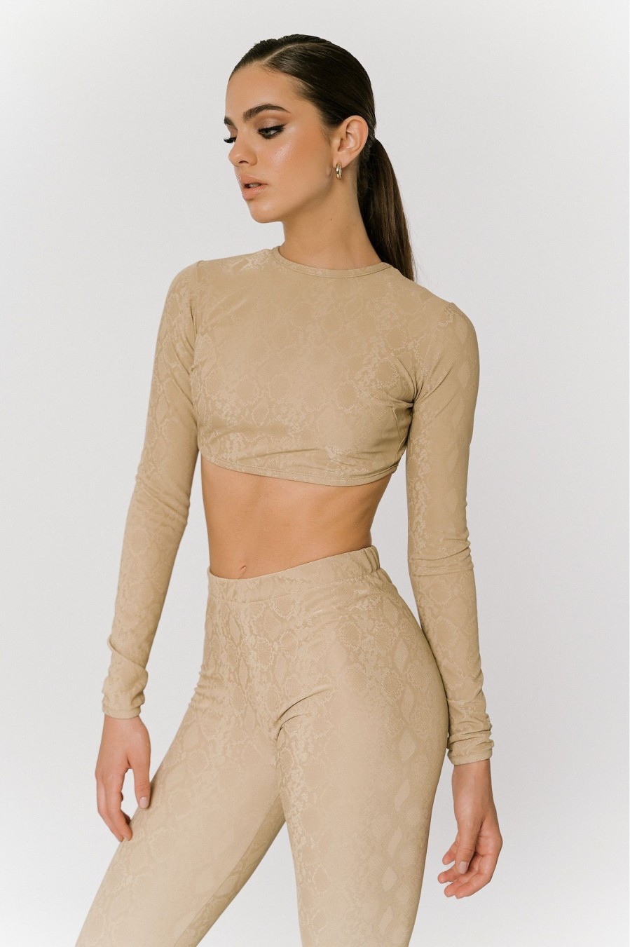 SNAKE BEIGE TOP - GEORGINA