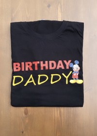 Σετ μπλουζάκια μαύρα κοντομάνικα θέμα Μίκυ HAPPY BIRTHDAY 