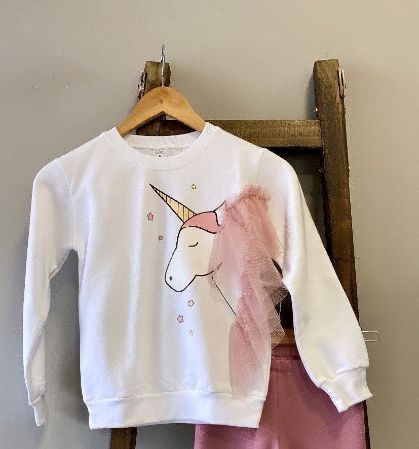 3D unicorn tulle sweatshirt