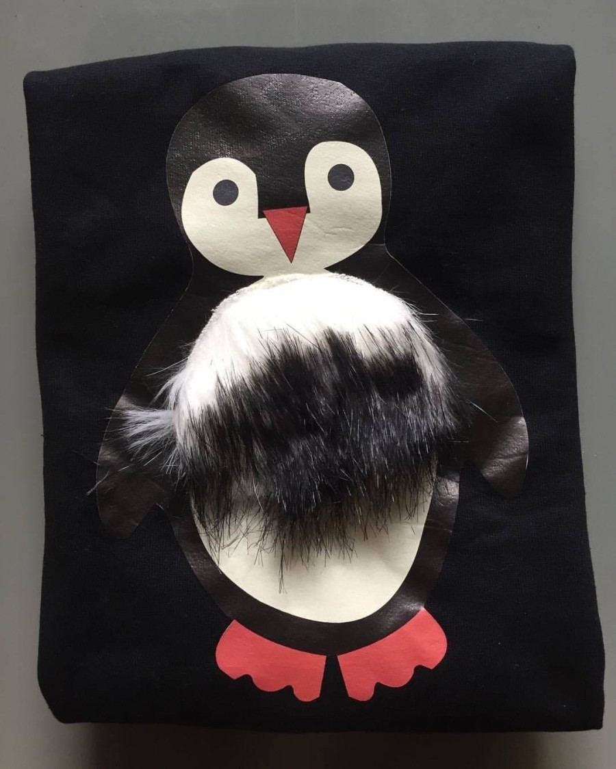 Παιδικό φούτερ πιγκουίνος με γούνα