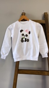 Φούτερ λευκό Panda με μπαμπού 