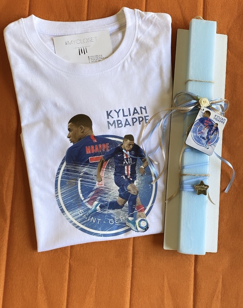 Σετ λαμπάδα με κοντομάνικο μπλουζάκι MBAPPE