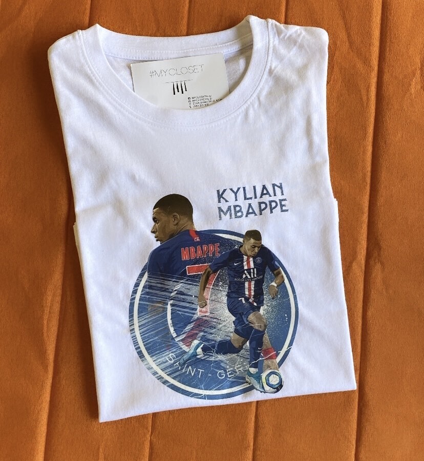 Μπλουζάκι λευκό κοντομάνικο Kylian Mbappe