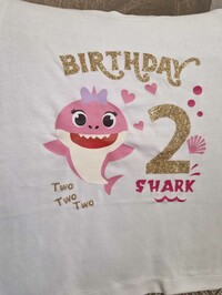 Μπλουζάκι λευκό birthday baby shark / αριθμός γενεθλίων  