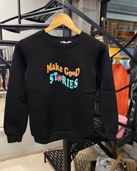 Φούτερ παιδικό μαύρο make good stories