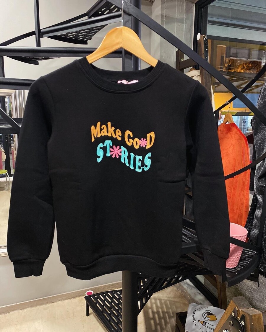 Φούτερ παιδικό μαύρο make good stories