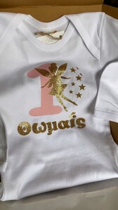 Φορμάκι λευκό μακρυμάνικο χρυσή νεραΐδα 1 και όνομα παιδιού 