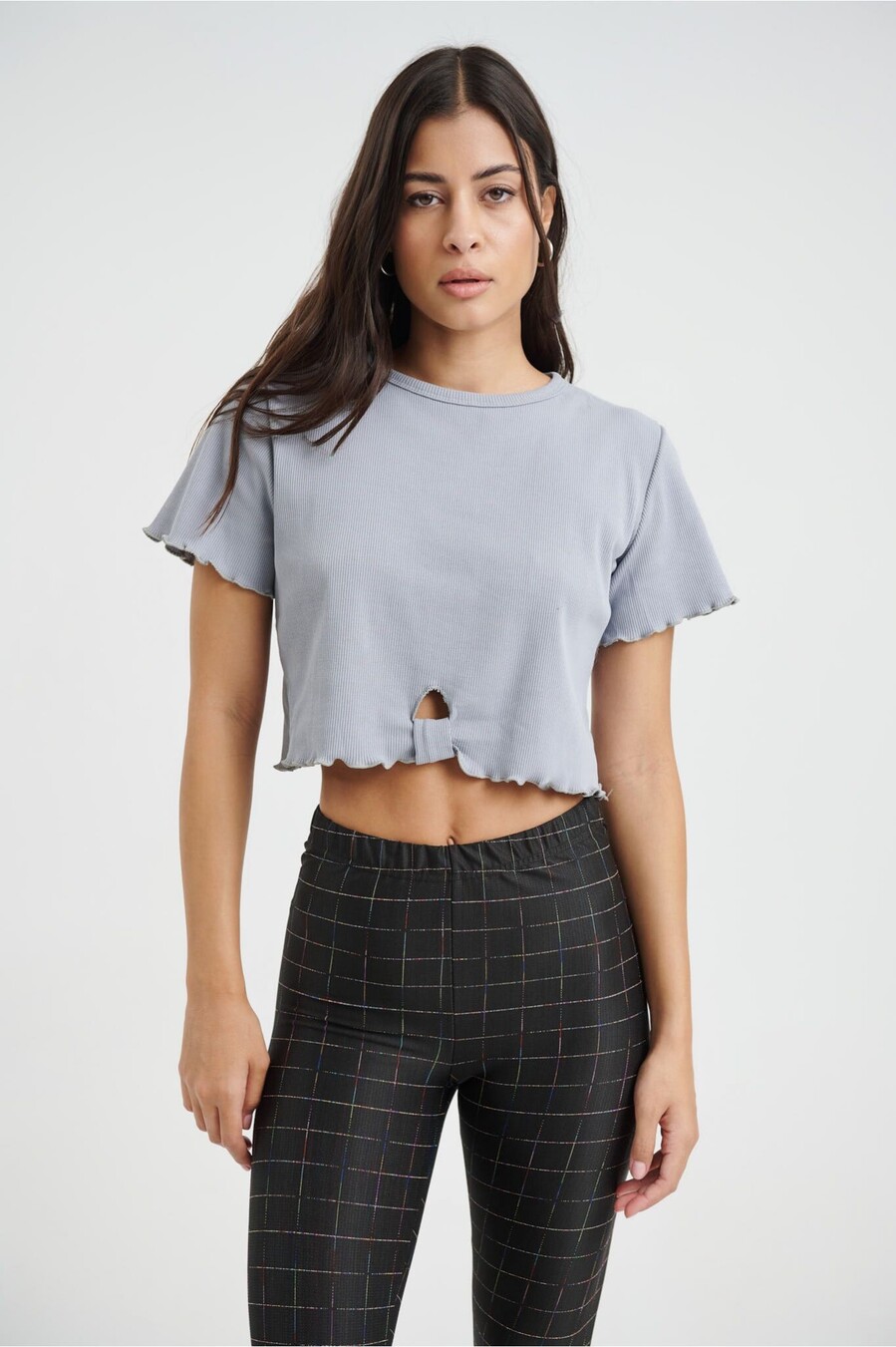 CROP TOP ΡΙΠ ΓΚΡΙ