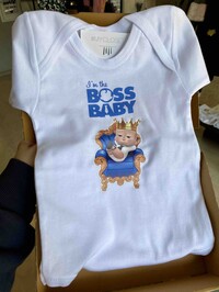 Φορμάκι λευκό κοντομάνικο Baby Boss King 