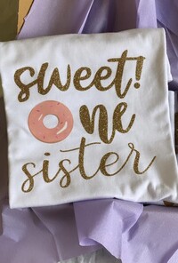 Μπλουζάκι λευκό κοντομάνικο ντόνατς sweet one sister