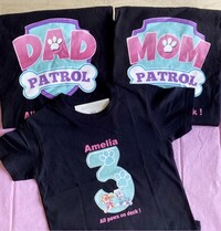 Σετ μπλουζάκια μαύρα οικογένειας PAW PATROL 
