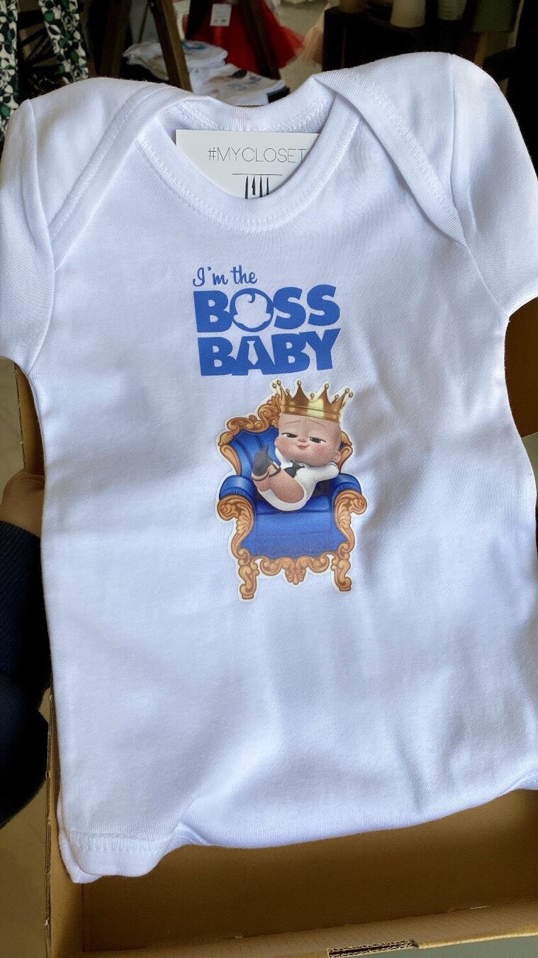 Φορμάκι λευκό κοντομάνικο Baby Boss King 