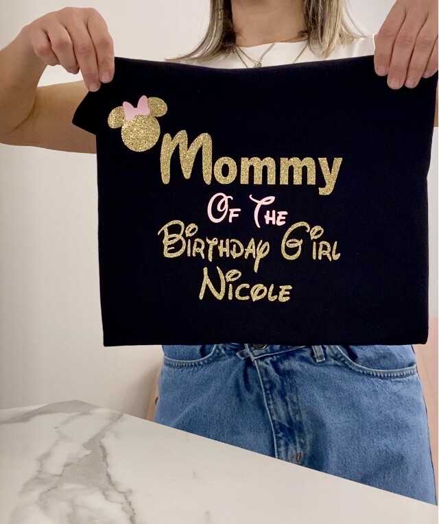 Μπλούζα κοντομάνικη Mommy mickey mouse of the birthday girl  