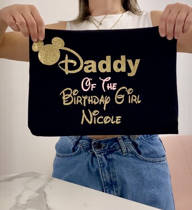 Μπλούζα κοντομάνικη Daddy mickey mouse of the birthday girl  