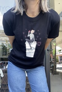 Μπλούζα κοντομάνικη Monday coffee / καρδούλες
